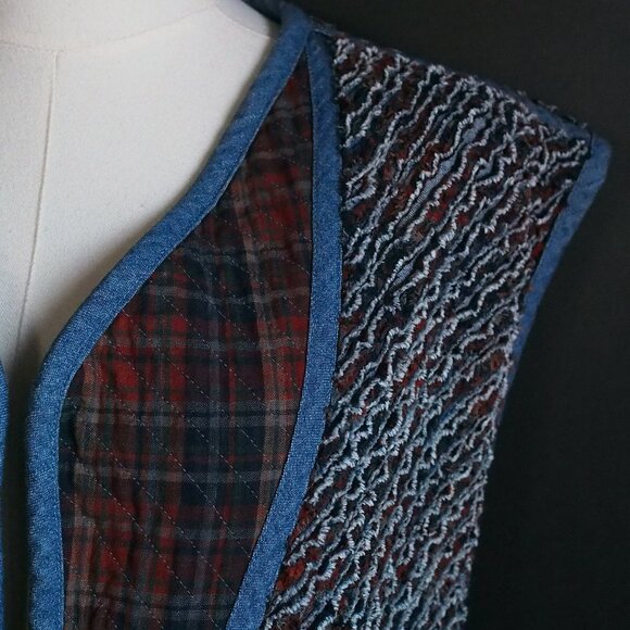 Beautiful Handmade (no tags or sign of previous) Reversible Quilted Denim Vest - Picture 3 of 7